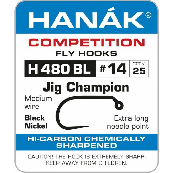 Háček muškařský hanák H480BL - Jig Champion
