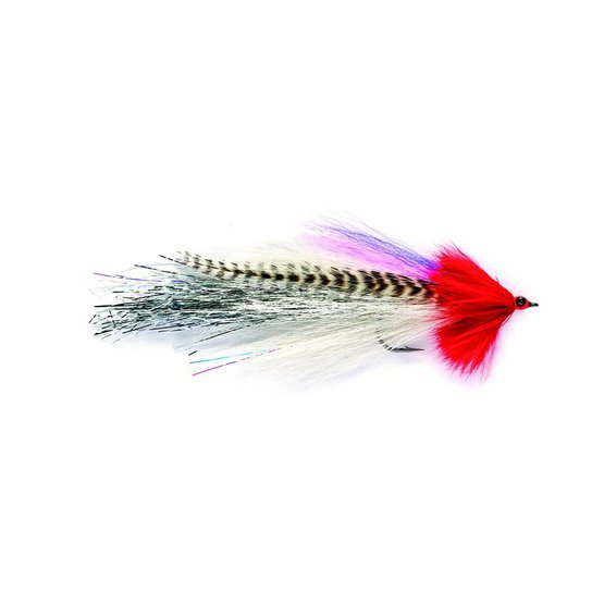 UV flashtail whistler - červeno stříbrný štikový streamer