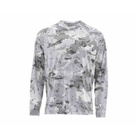 Tričko s UV ochranou Simms Solarflex Hoody Print - Cloud Camo Grey - L
